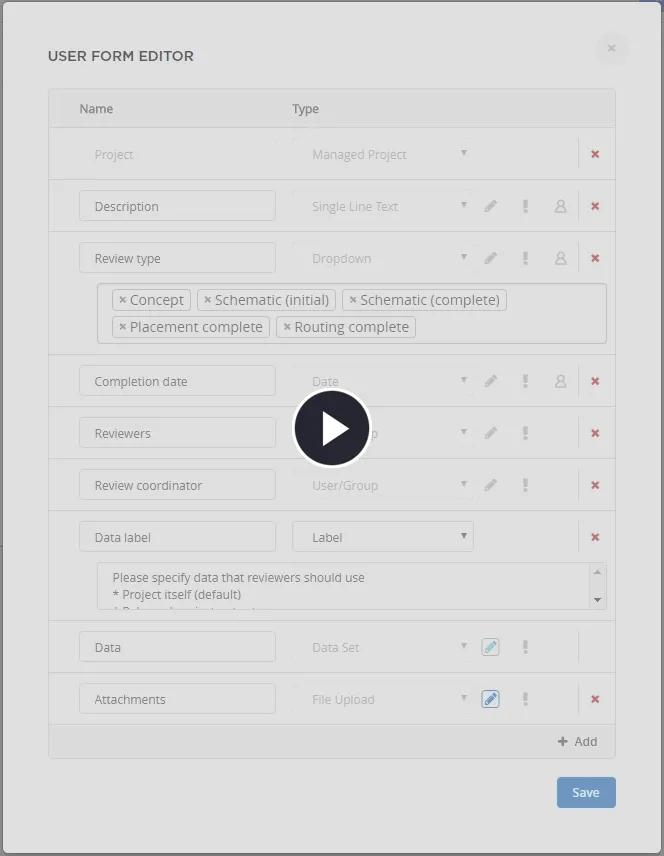  Example reordering of fields on a Form.