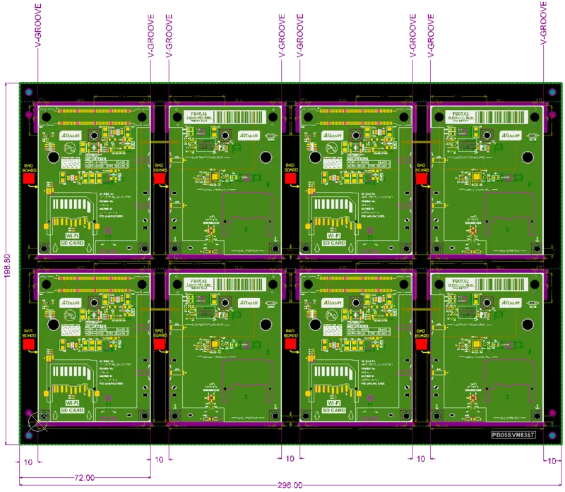 ソース PCB を表、裏面で配置した ソース PCB を表、裏面で配置した