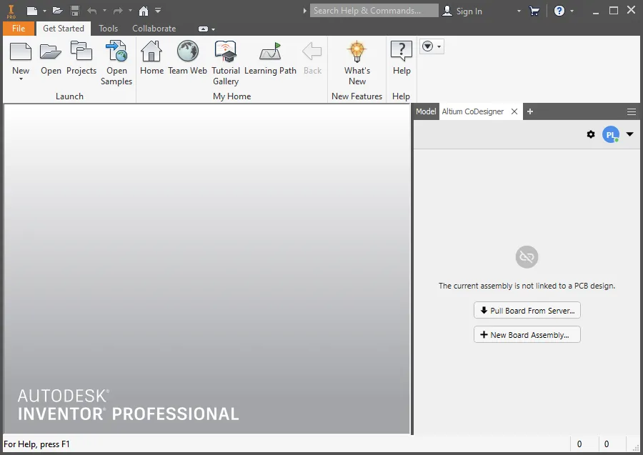 После входа на сервер управляемых данных вы можете открыть существующую плату или создать новую сборку