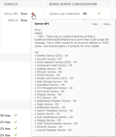 将鼠标悬停在状态条目上以访问更详细的信息。