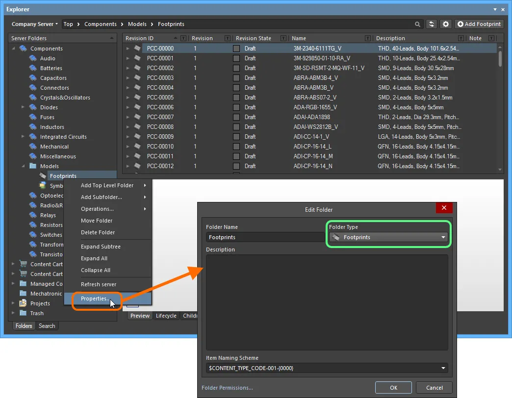 Specifying the folder type - its intended use - gives a visual indication of the content of that folder when browsing the server. Specifying the folder type - its intended use - gives a visual indication of the content of that folder when browsing the server.