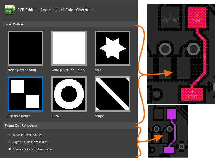 Use the Color Override feature to help routed nets stand out.