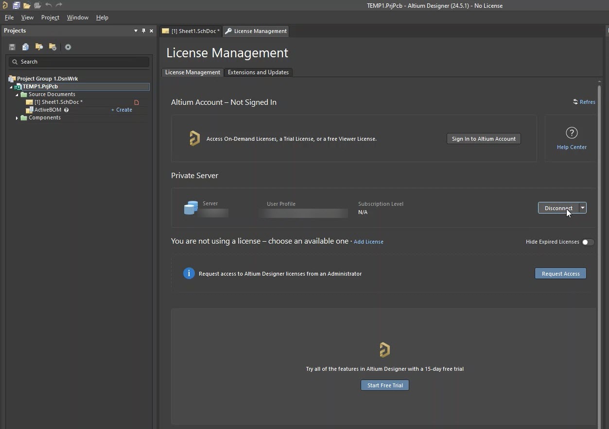 Private server license connected but no license listed.jpg