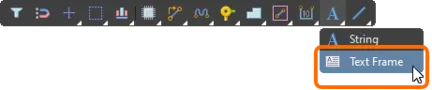 Use the new Text Frame command to quickly place a Text object in Frame mode. Use the new Text Frame command to quickly place a Text object in Frame mode.
