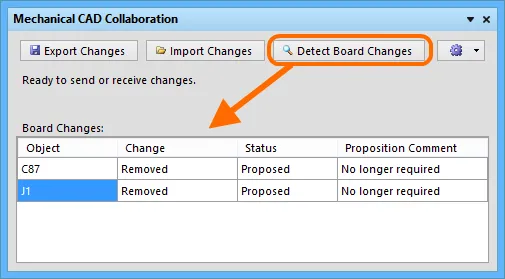 Detecting changes to the board.