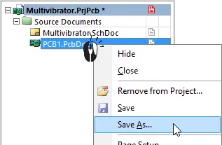 Save the PCB file with a meaningful name.