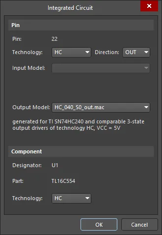 The Integrated Circuit dialog