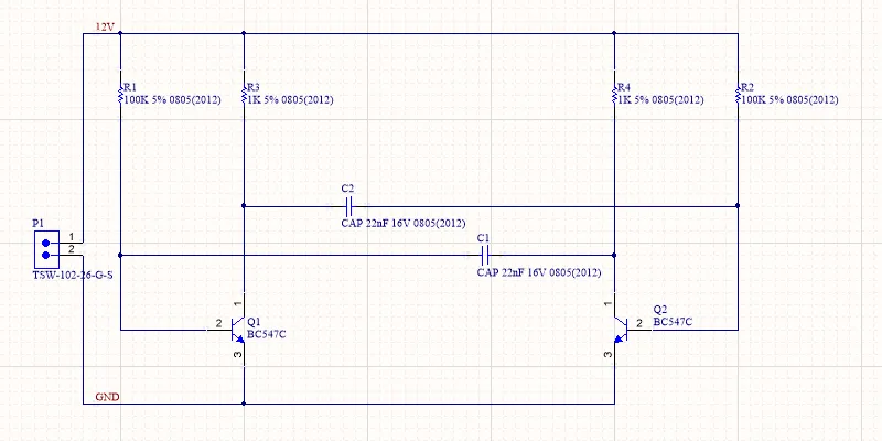 Net Labels have been added to the 12V and GND nets, completing the schematic.