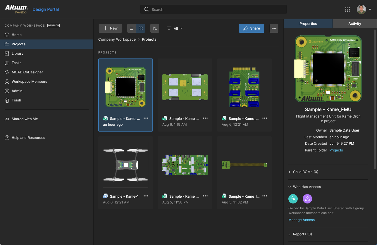Centralized management of your design projects – all part of your Workspace. Centralized management of your design projects – all part of your Workspace.