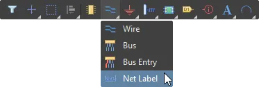 Place a Net Label, using the Active Bar