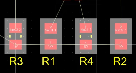 PCB editor, selected components after they have been aligned