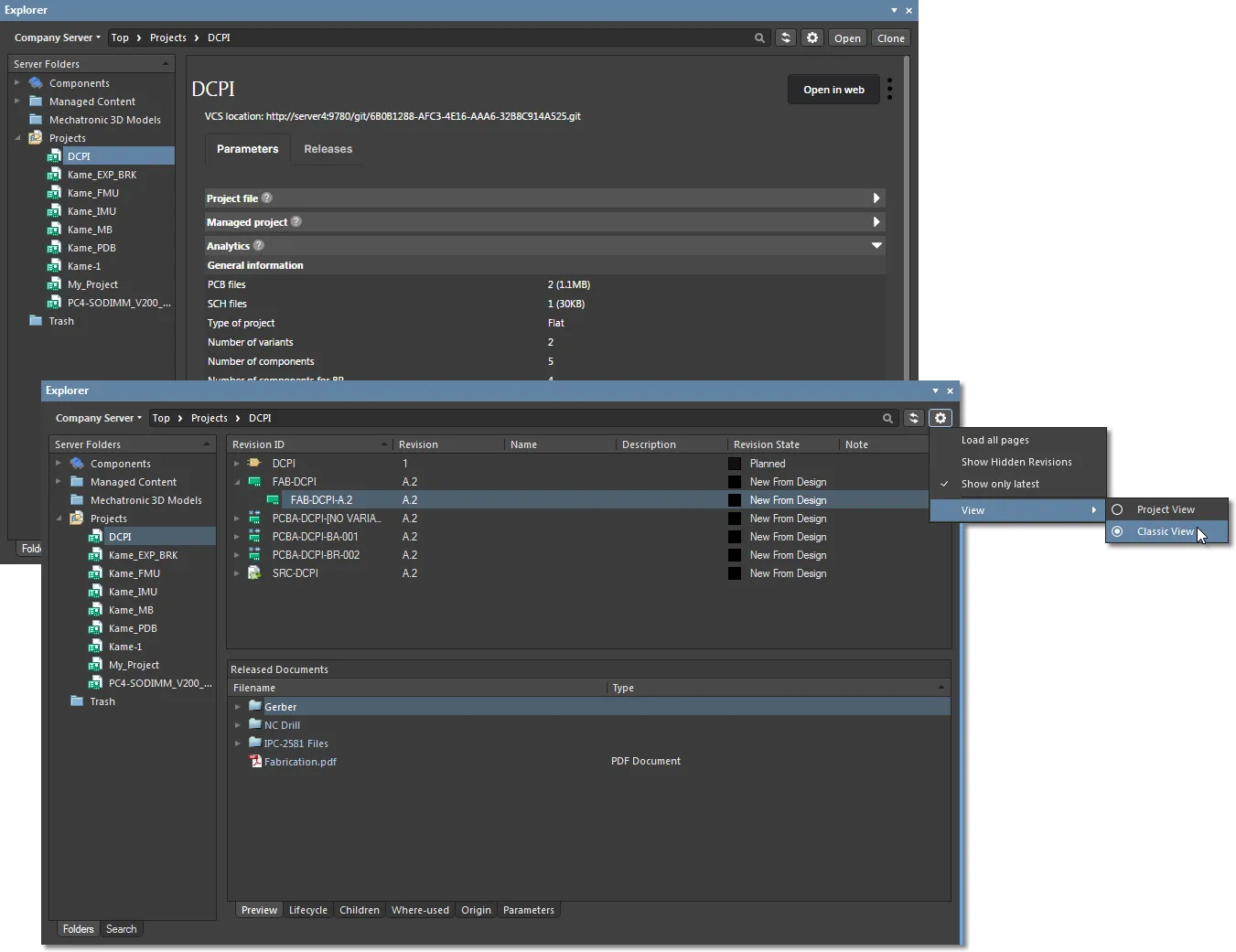 In the Explorer panel, navigate to the folder that was defined in the pre-release process to see the released data, in either View style In the Explorer panel, navigate to the folder that was defined in the pre-release process to see the released data, in either View style