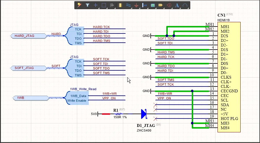 Image showing how to apply harness-level names to the contained nets