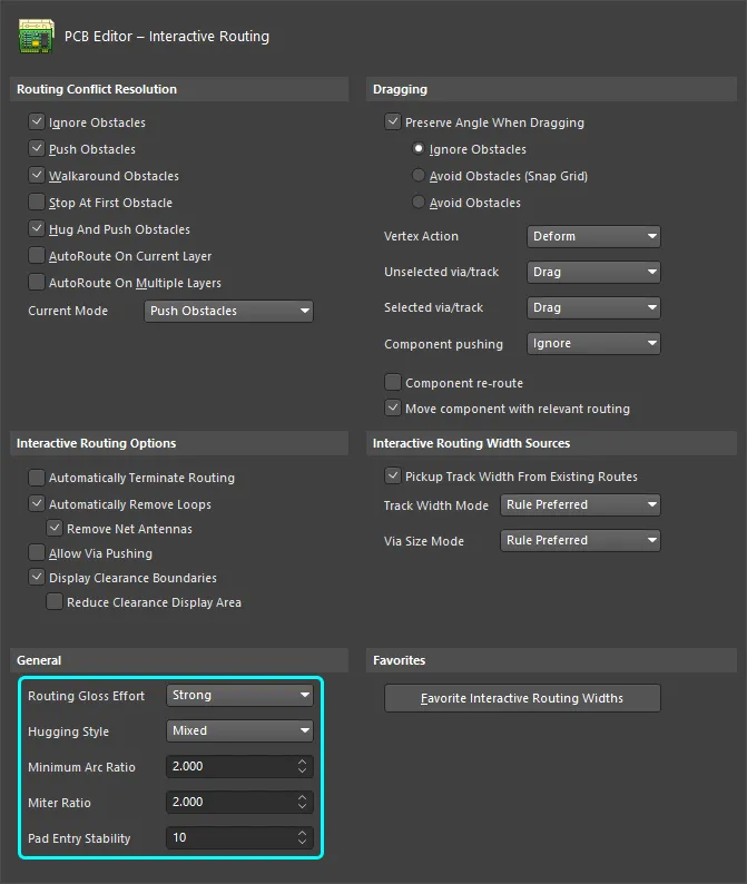 Interactive Routing preferences