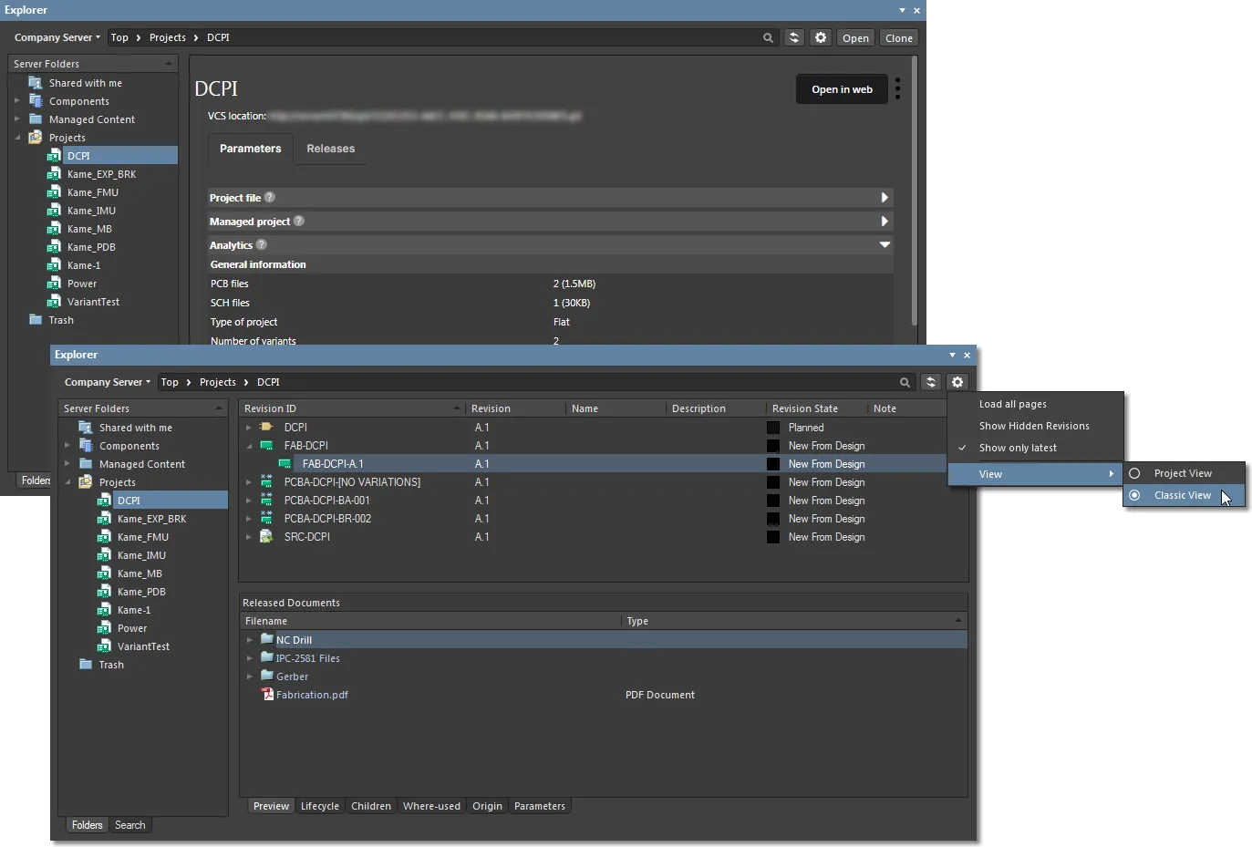 In the Explorer panel, navigate to the folder that was defined in the pre-release process to see the released data, in either View style In the Explorer panel, navigate to the folder that was defined in the pre-release process to see the released data, in either View style