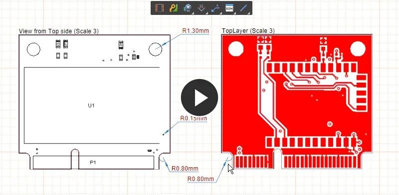 Demonstration video, radial dimension tool