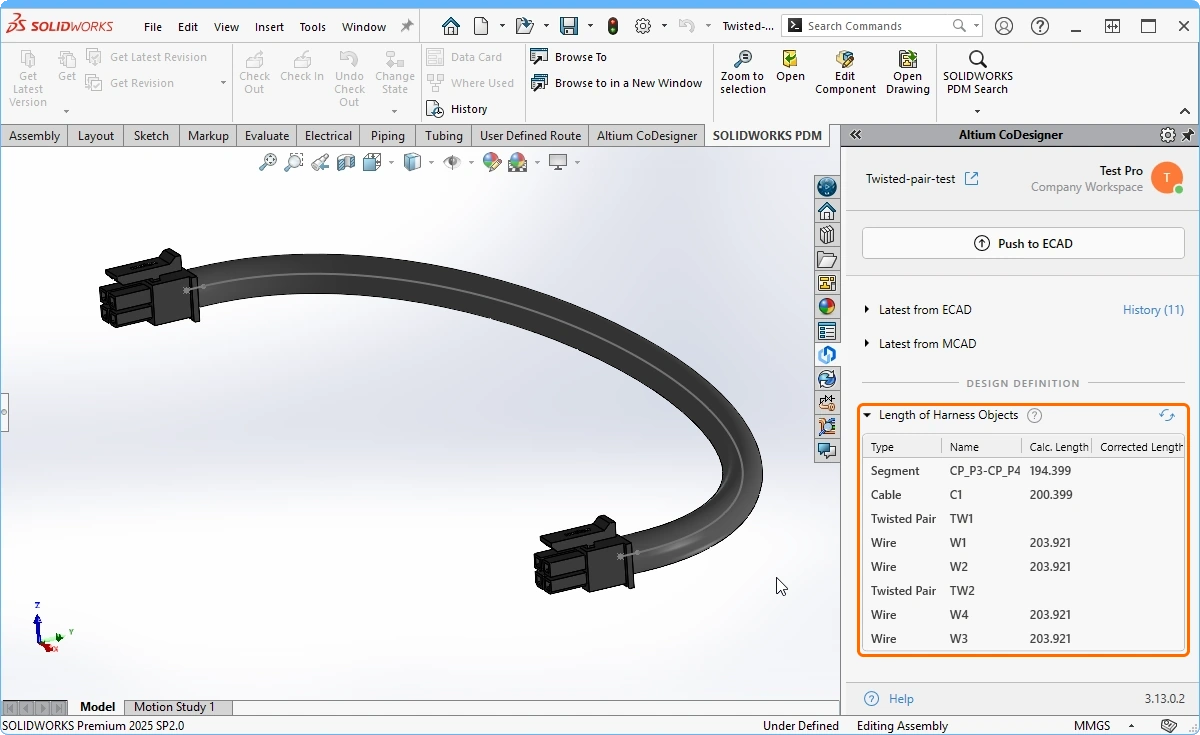 Twisted pairs are supported by transferring the pair as individual wires, with the twist properties applied. Twisted pairs are supported by transferring the pair as individual wires, with the twist properties applied.