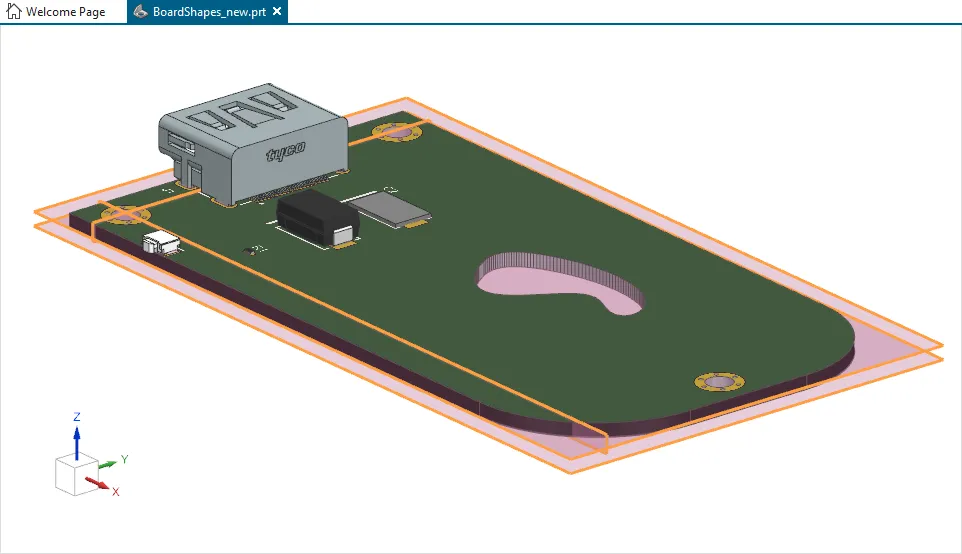 Siemens NXでは、上部および下部の配置面とECAD原点が利用可能です。