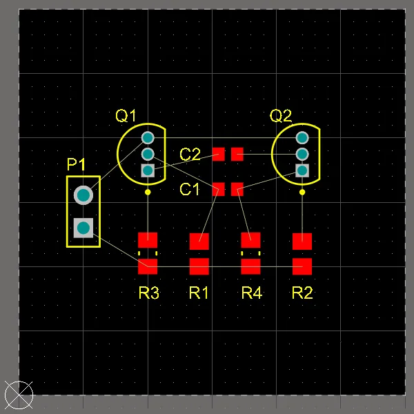 Components positioned on the board.