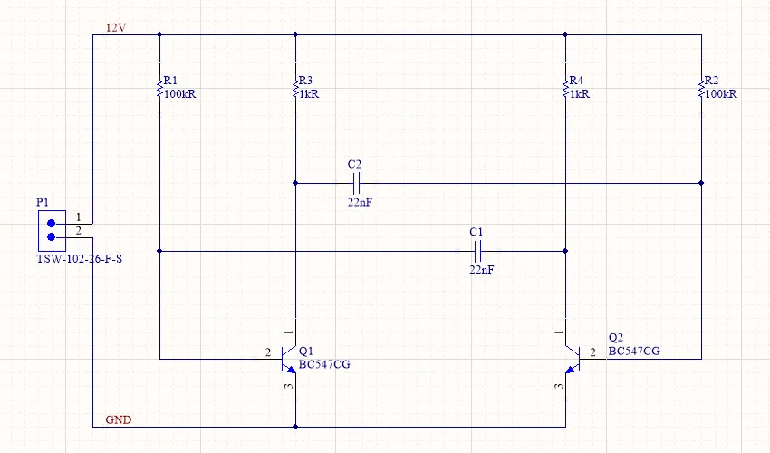 Net Labels have been added to the 12V and GND nets, completing the schematic.