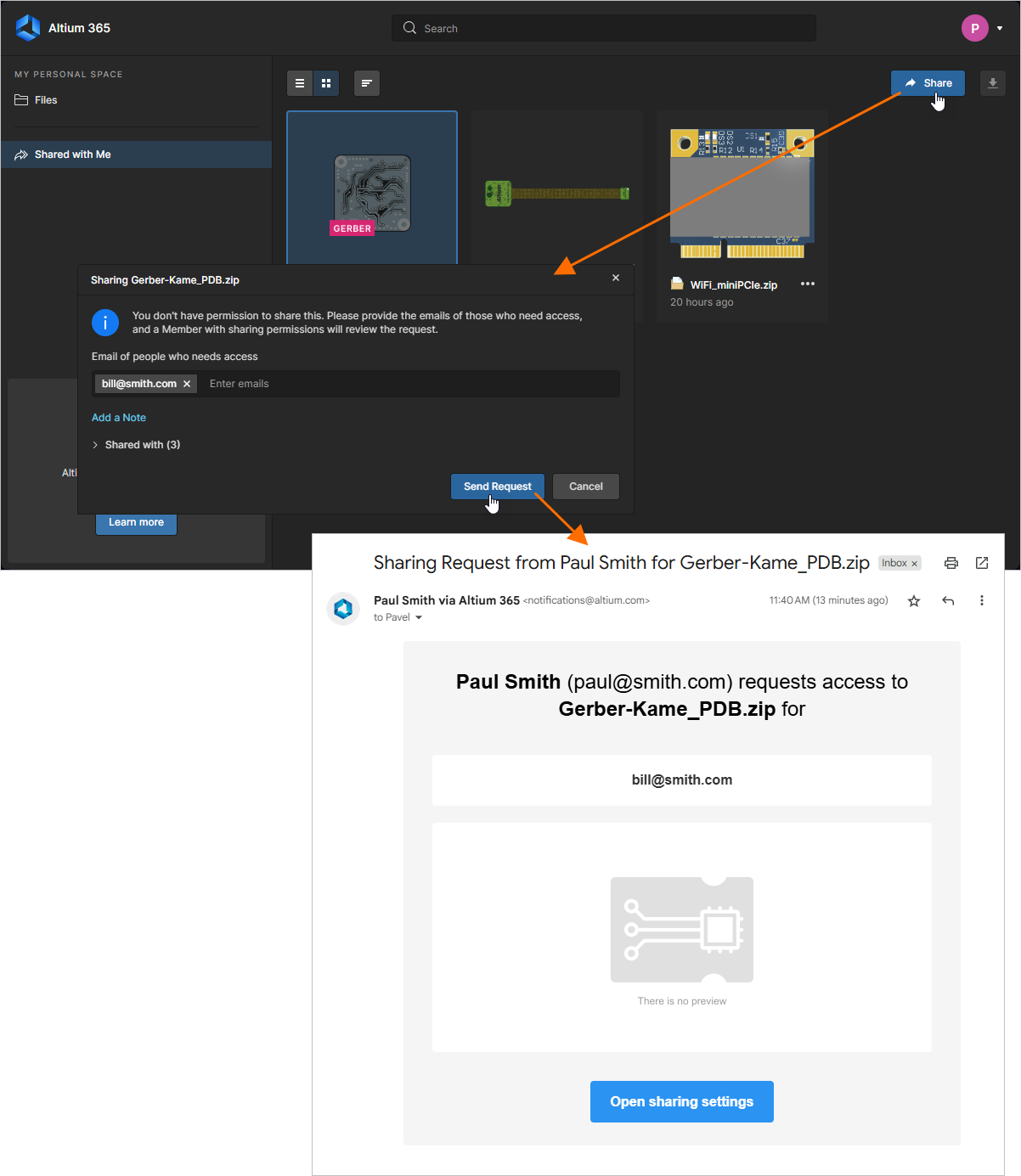 An entity that has been shared with you without share permissions can be re-shared by sending a request to the owner of the data.