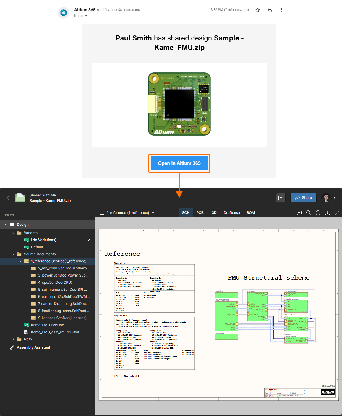 Accessing the data snapshot from the email invite received by the user with whom the snapshot was shared.