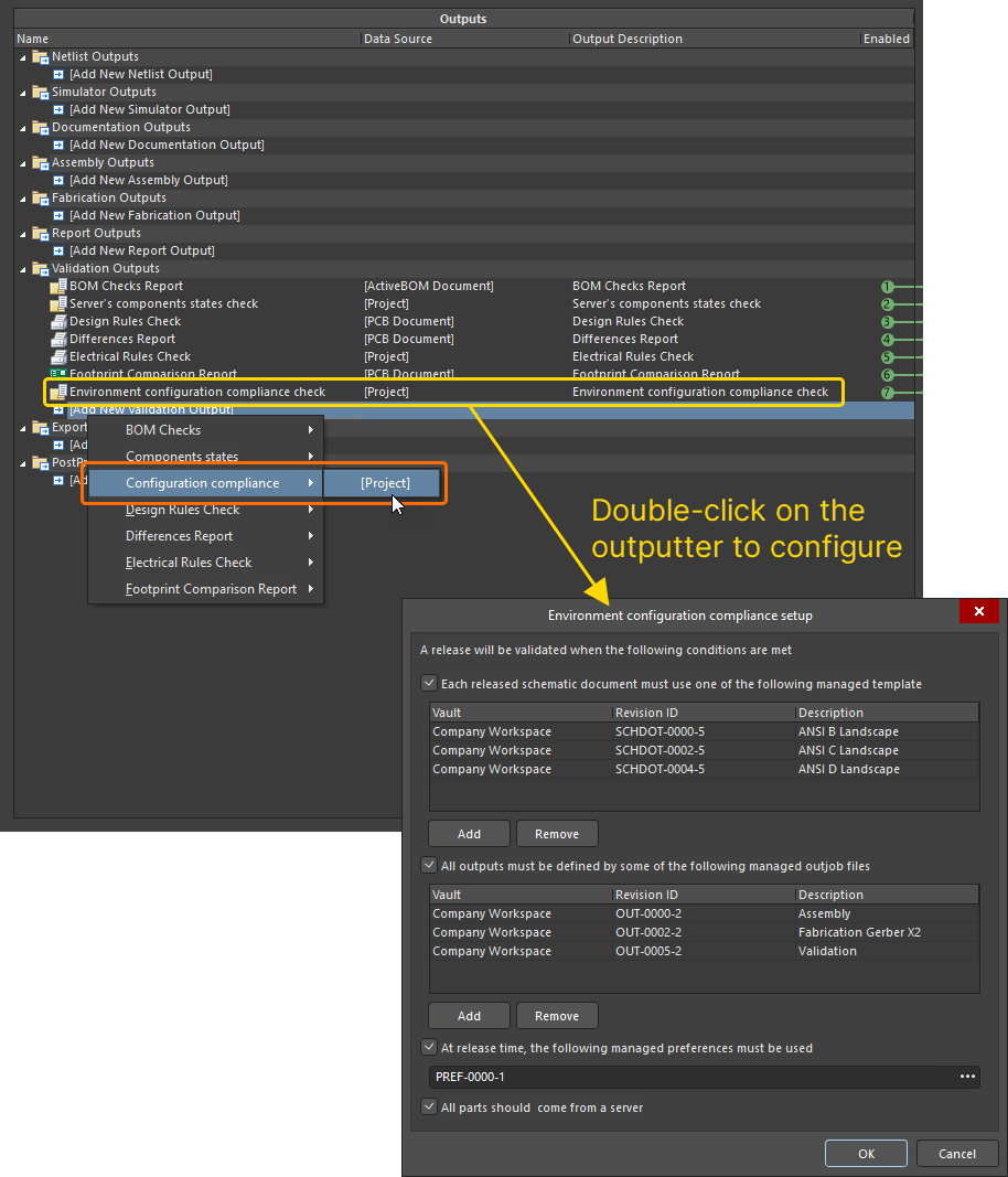 Add and configure an Environment configuration compliance check as part of your overall validation regime during board design release. Add and configure an Environment configuration compliance check as part of your overall validation regime during board design release.