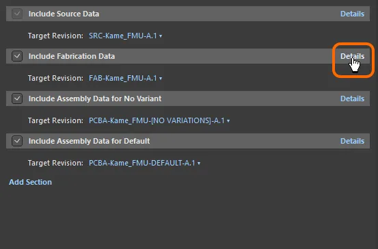 Access the detailed view for a data set to see what data will be generated – hover over the image to see.