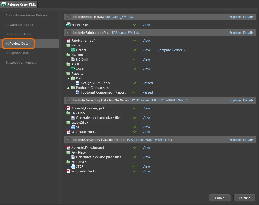 Review generated data, checking that all is as it should be, prior to committing to the release, and uploading the data to the Workspace. Review generated data, checking that all is as it should be, prior to committing to the release, and uploading the data to the Workspace.