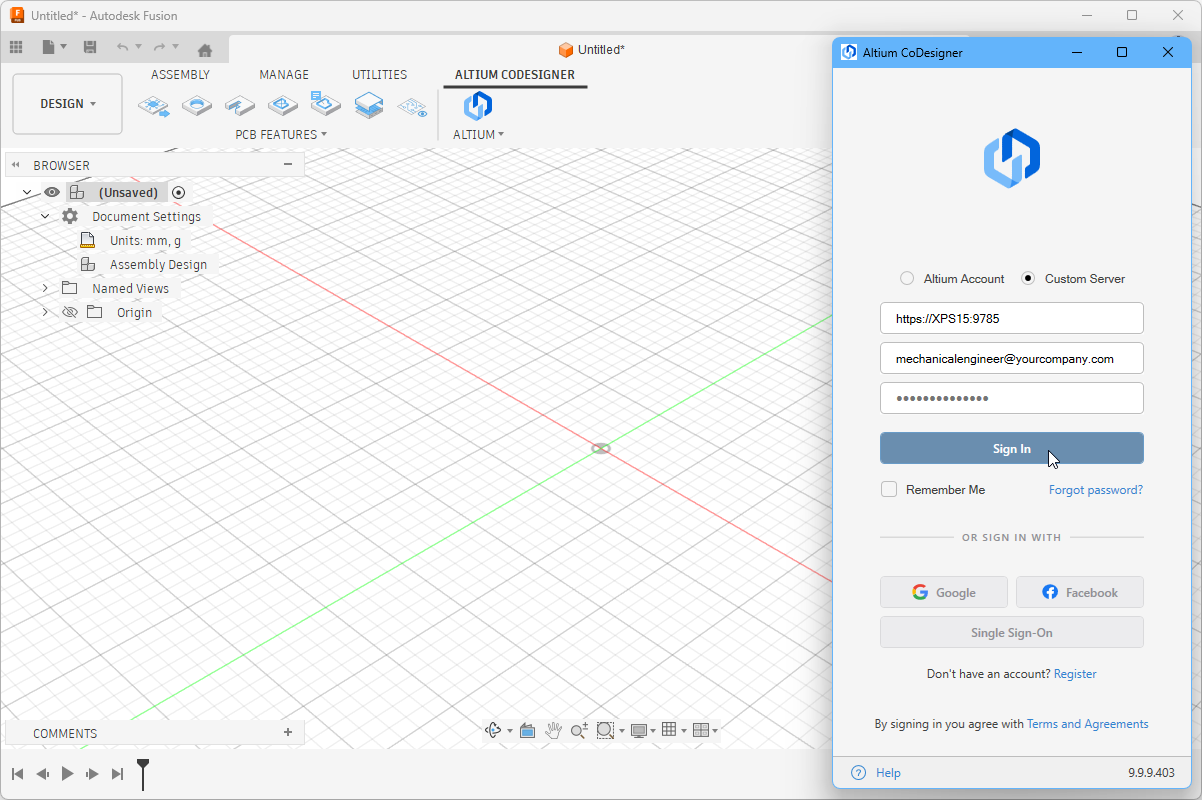 Signing in to an On-Prem&nbsp;Enterprise Server Workspace.