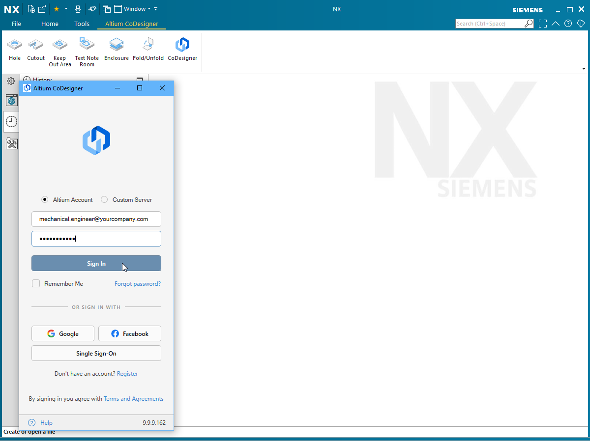 Signing in to an Altium 365 Workspace.