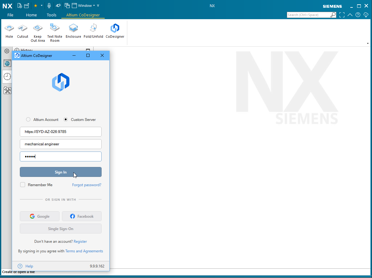 Signing in to an On-Prem Enterprise Server Workspace.