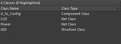 Example class members of the selected Structure Class(es).