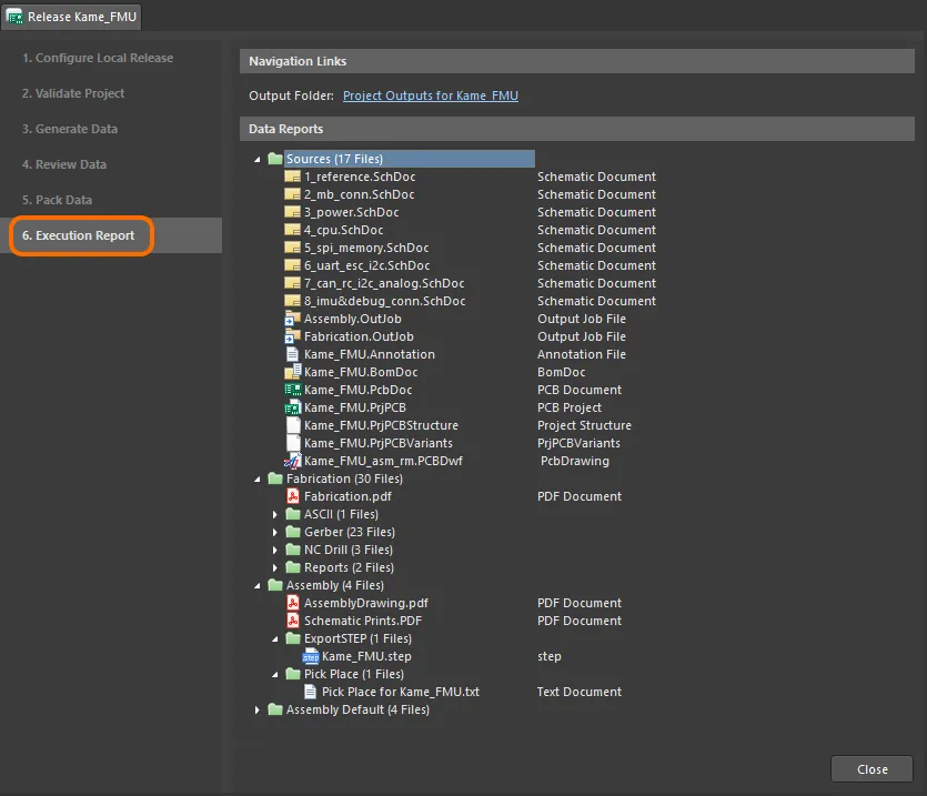 The final report for the release, as shown when using the Unmanaged - Folder release target. Hover over the image to see the equivalent with the release target set to Unmanaged - Zip. The final report for the release, as shown when using the Unmanaged - Folder release target. Hover over the image to see the equivalent with the release target set to Unmanaged - Zip.