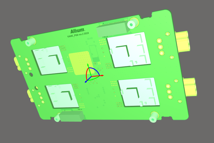 The object gizmo appears when an object is selected.