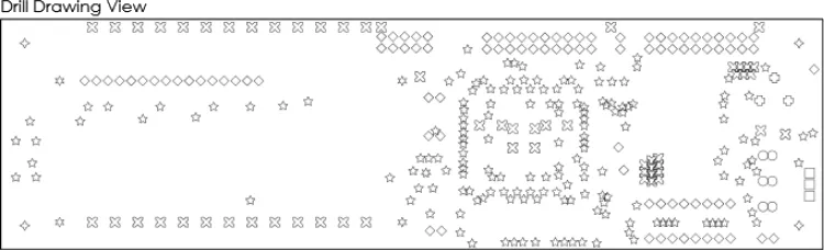 A placed Drill Drawing can be displayed from either show holes for specific drill pairs (if available) and rendered with defined hole group symbols. 