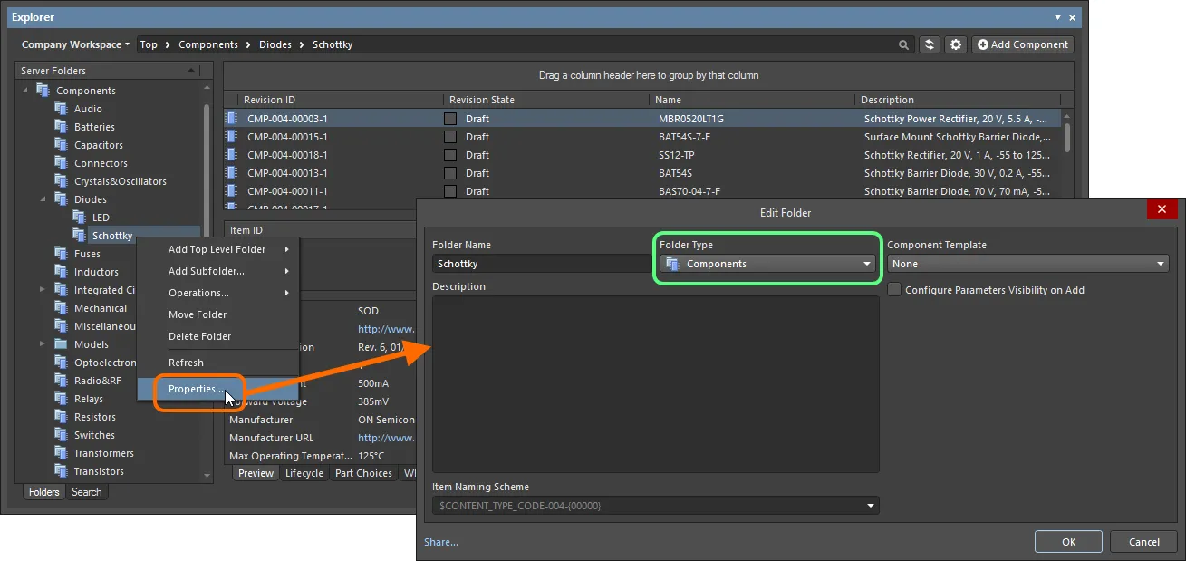 Specifying the folder type - its intended use - gives a visual indication of the content of that folder when browsing the server. Specifying the folder type - its intended use - gives a visual indication of the content of that folder when browsing the server.