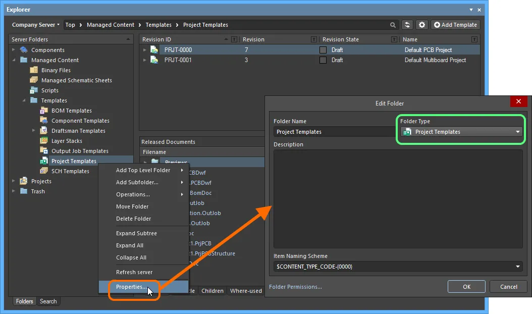 Specifying the folder type - its intended use - gives a visual indication of the content of that folder when browsing the server. Specifying the folder type - its intended use - gives a visual indication of the content of that folder when browsing the server.