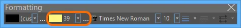 Accessing the Area Color feature, from the Formatting toolbar.