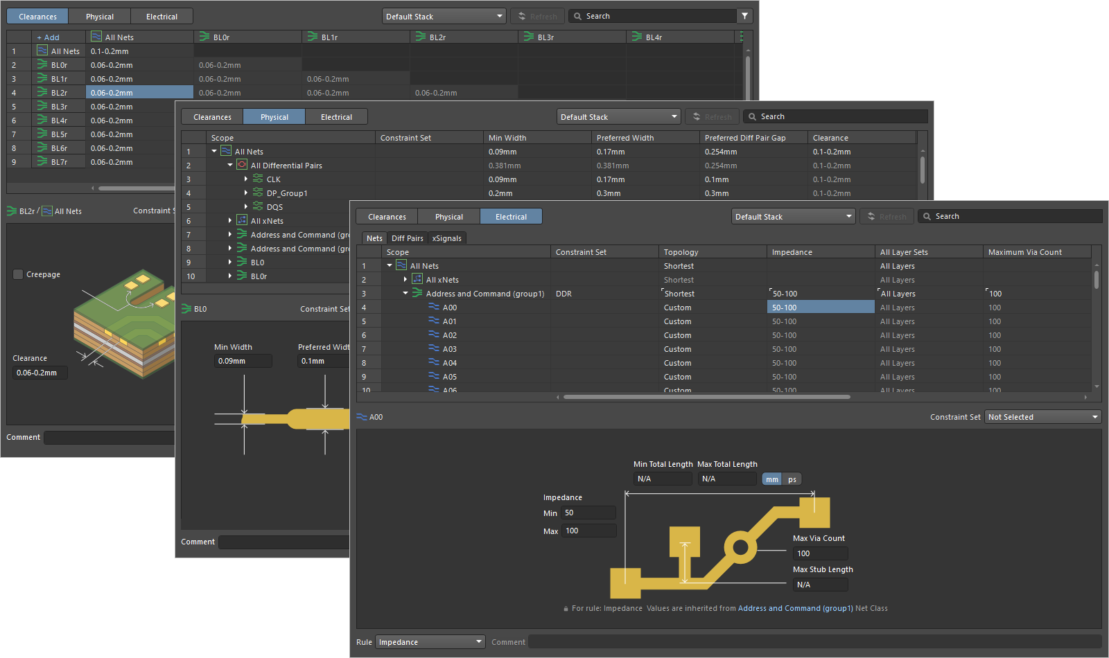 The Constraint Manager is a document-based, spreadsheet-like&nbsp;user interface that allows you to view, create, and manage the design constraints&nbsp;used for your PCB designs.