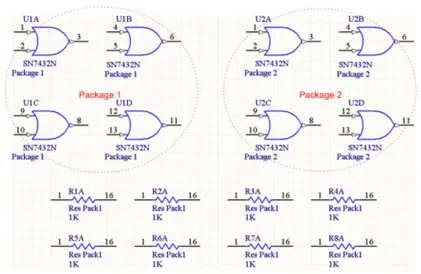 Example of packaged components when the Strictly option is checked.