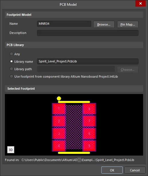 The PCB Model dialog