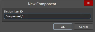 The New Component dialog