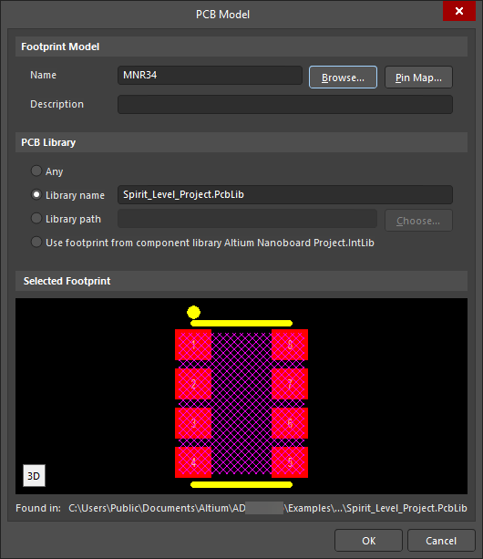 The PCB Model dialog