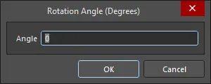 The Rotate Angle (Degrees) dialog