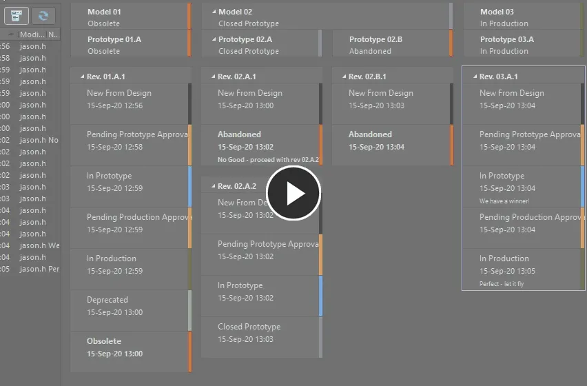 Use the Timeline menu to limit the amount of detail shown in the Item view.