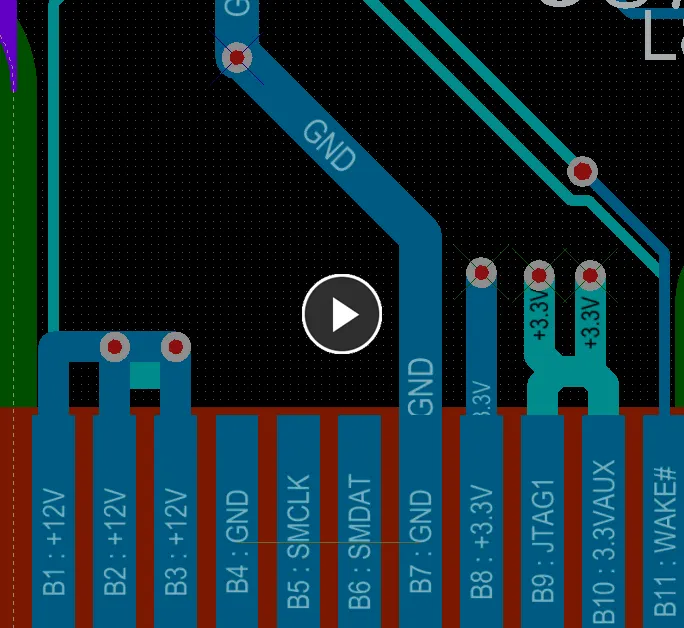 The applicable routing width and clearance design rules are automatically obeyed during interactive routing.