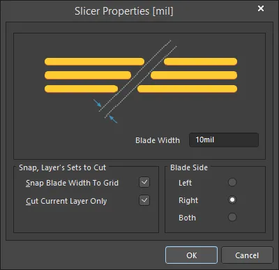 The Slicer Properties dialog