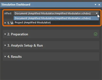 Define which schematic sheets are to be included in the simulation.