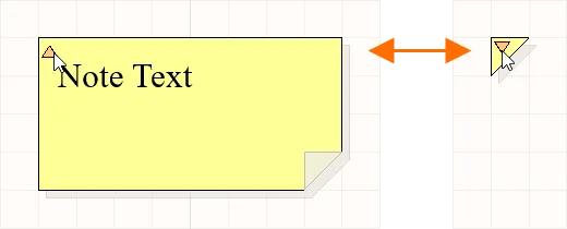 Click the triangle in the top-left corner to collapse a note.